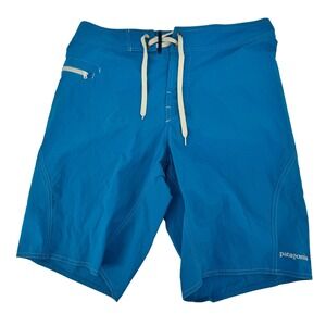 Patagonia Board Shorts Mens 32 Blue Nylon Stretch Swim Trunks Surfing Beachwear
